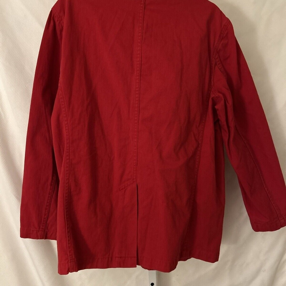 Ralph Lauren Woman’s Size Large Red Double Breasted Denim Pea Coat - Picture 6 of 12